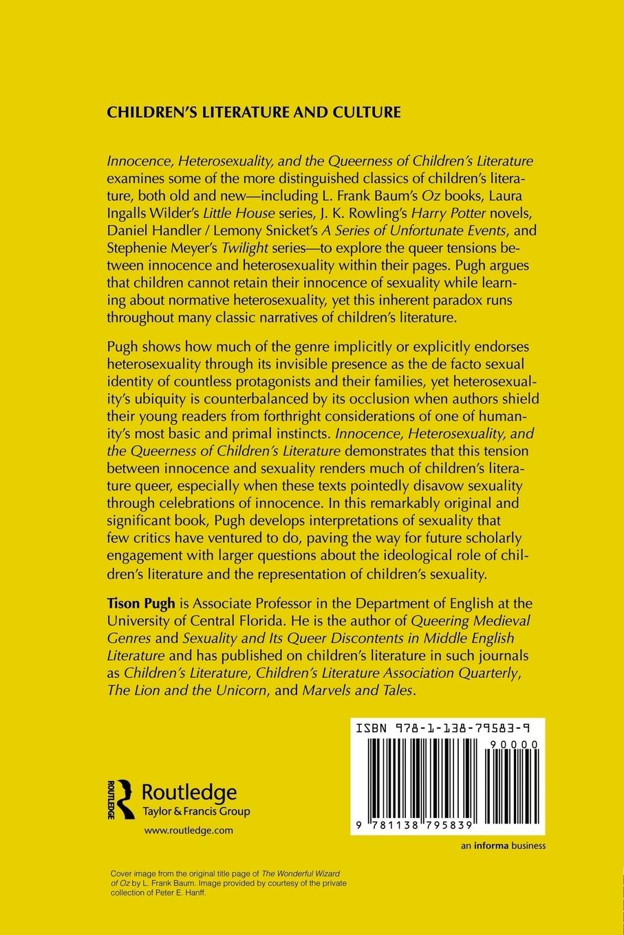 Rückseitencover Innocence, Heterosexuality, and the Queerness of Children's Literature