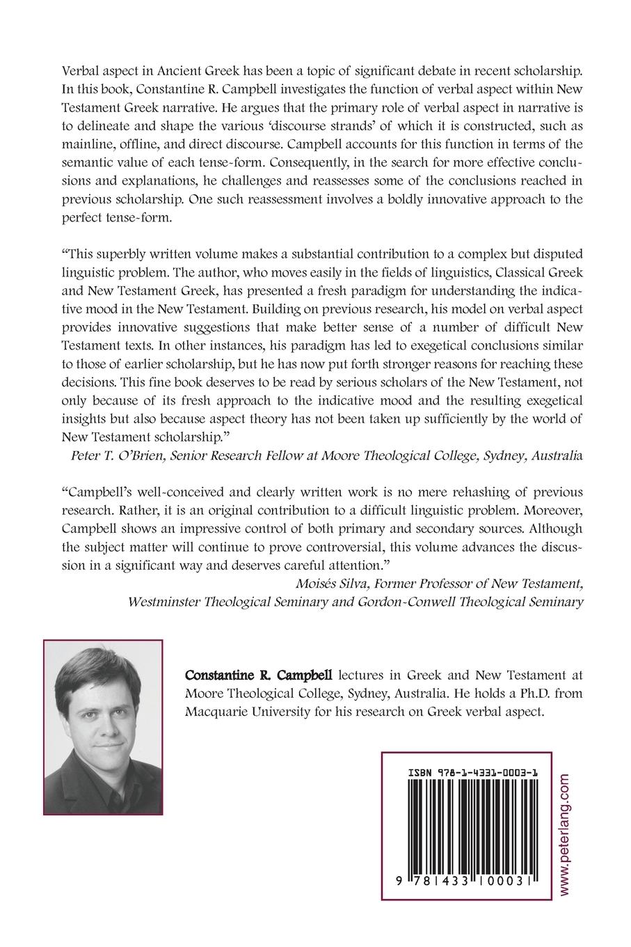 Rückseitencover Verbal Aspect, the Indicative Mood, and Narrative