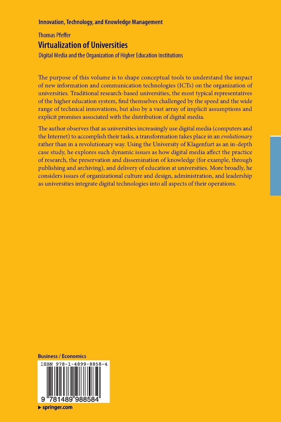 Rückseitencover Virtualization of Universities