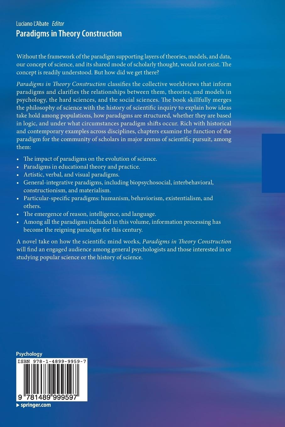 Rückseitencover Paradigms in Theory Construction