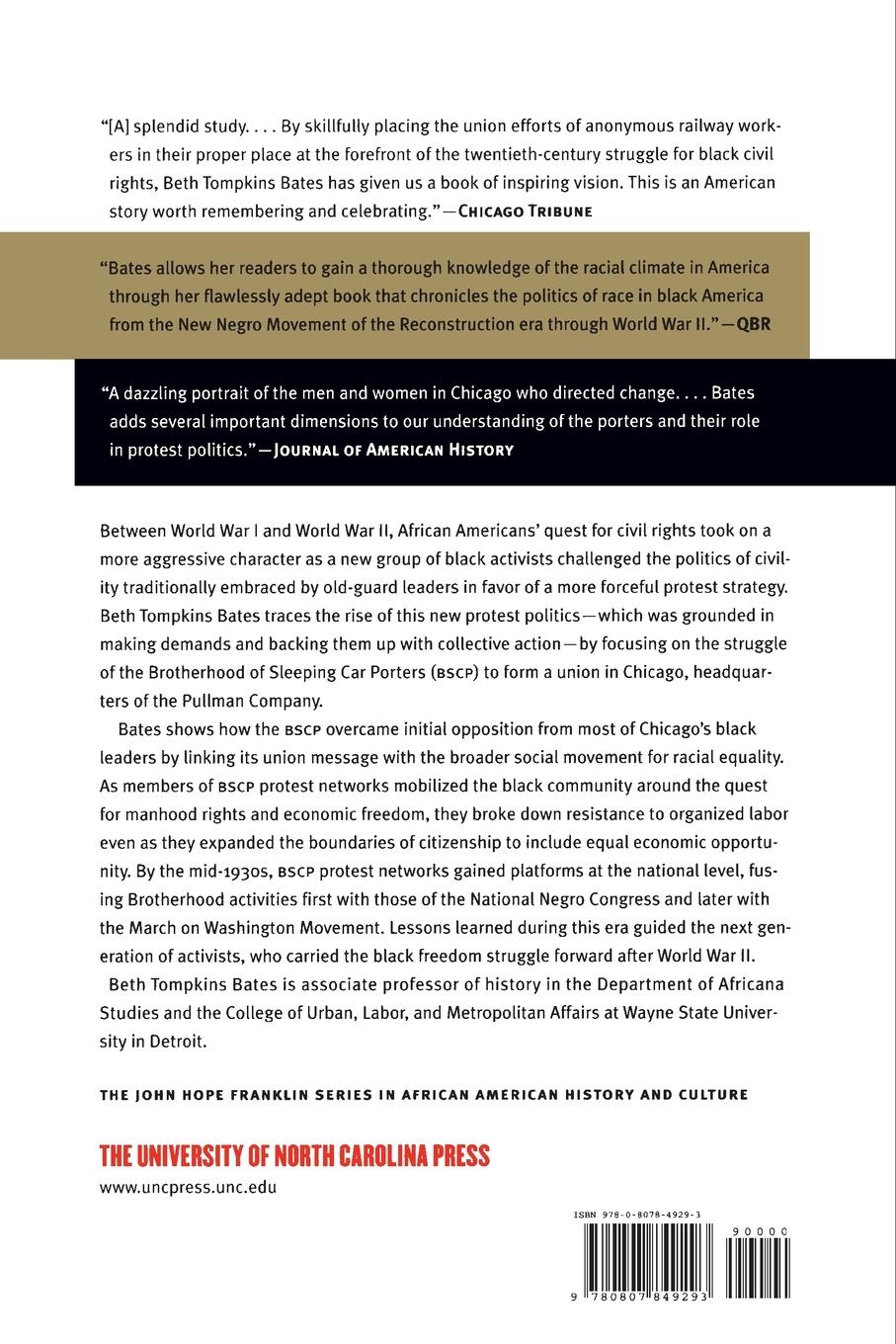 Rückseitencover Pullman Porters and the Rise of Protest Politics in Black America, 1925-1945