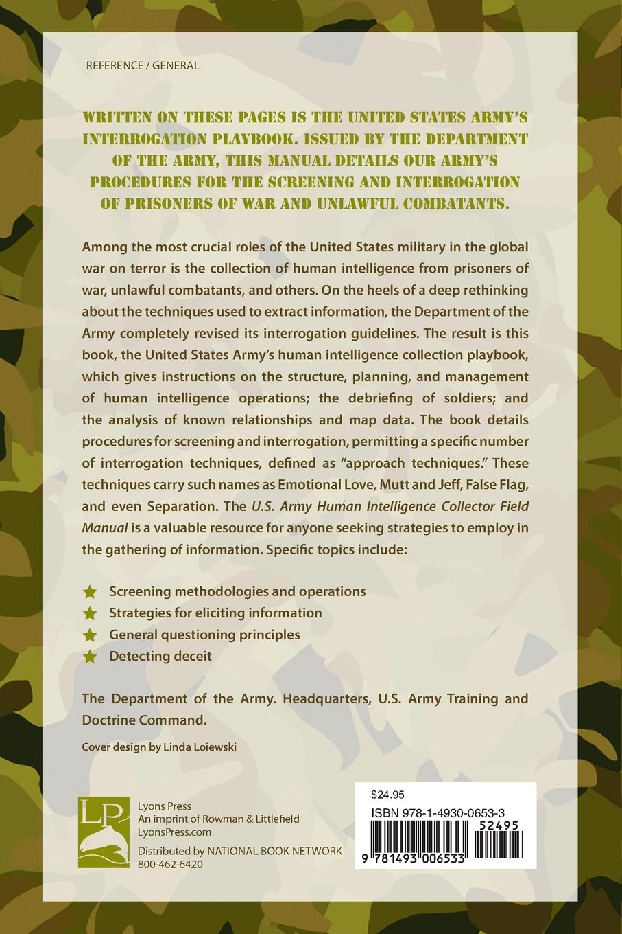 Rückseitencover U.S. Army Human Intelligence Collector Field Manual