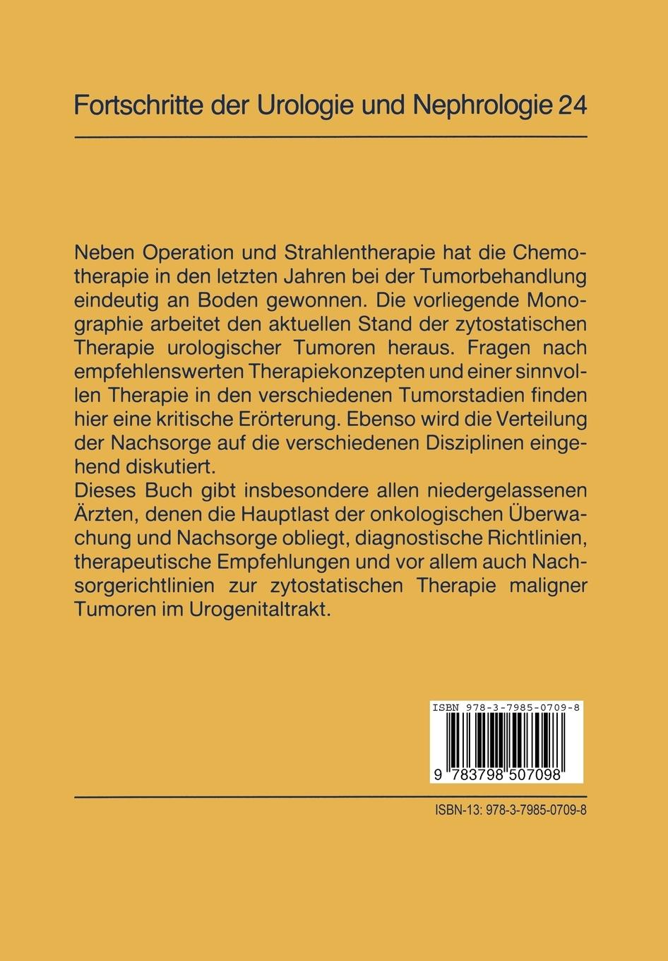 Rückseitencover Zytostatische Therapie urologischer Tumoren