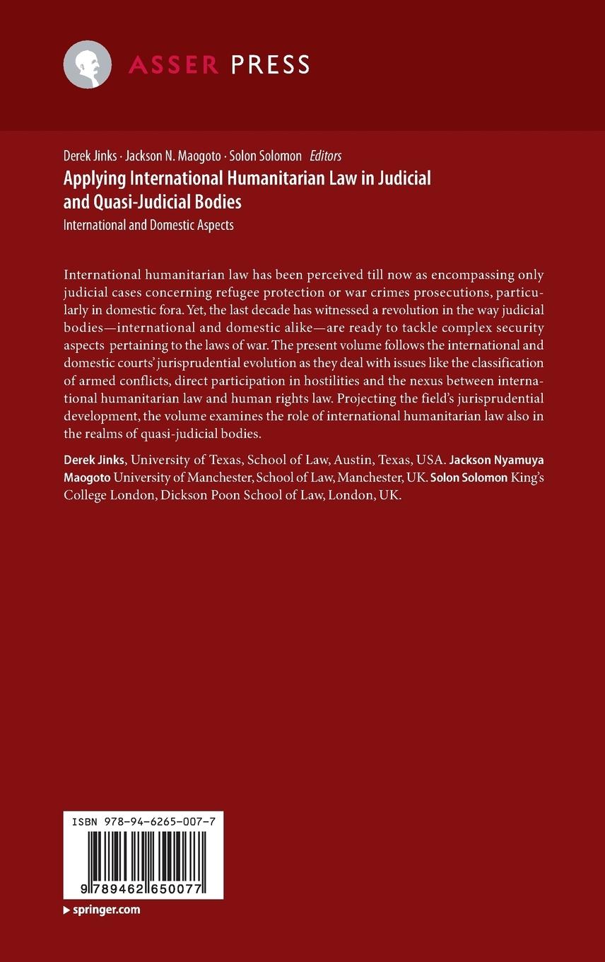 Rückseitencover Applying International Humanitarian Law in Judicial and Quasi-Judicial Bodies