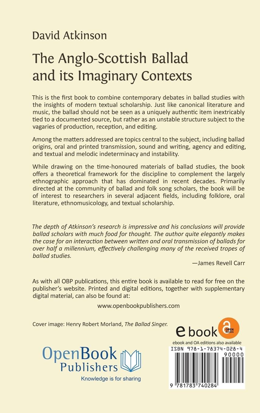 Rückseitencover The Anglo-Scottish Ballad and Its Imaginary Contexts