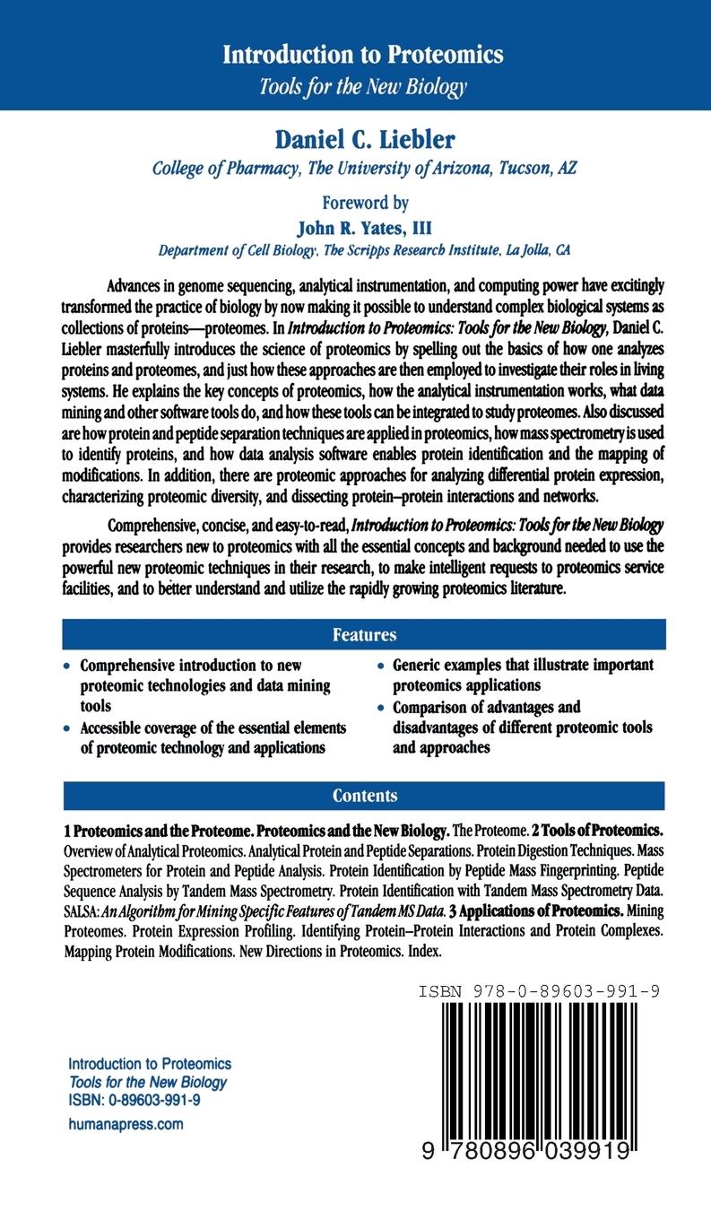Rückseitencover Introduction to Proteomics