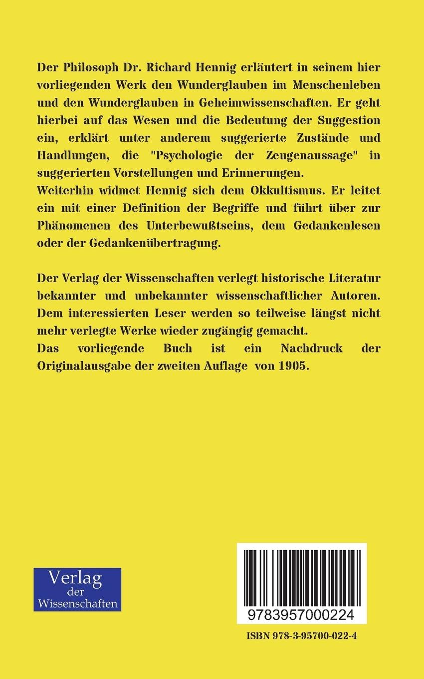 Rückseitencover Wunder und Wissenschaft