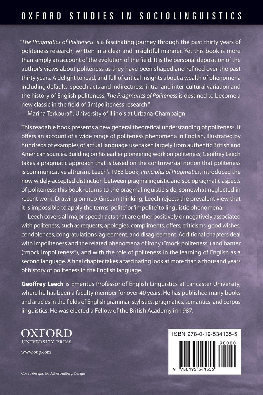 Rückseitencover The Pragmatics of Politeness