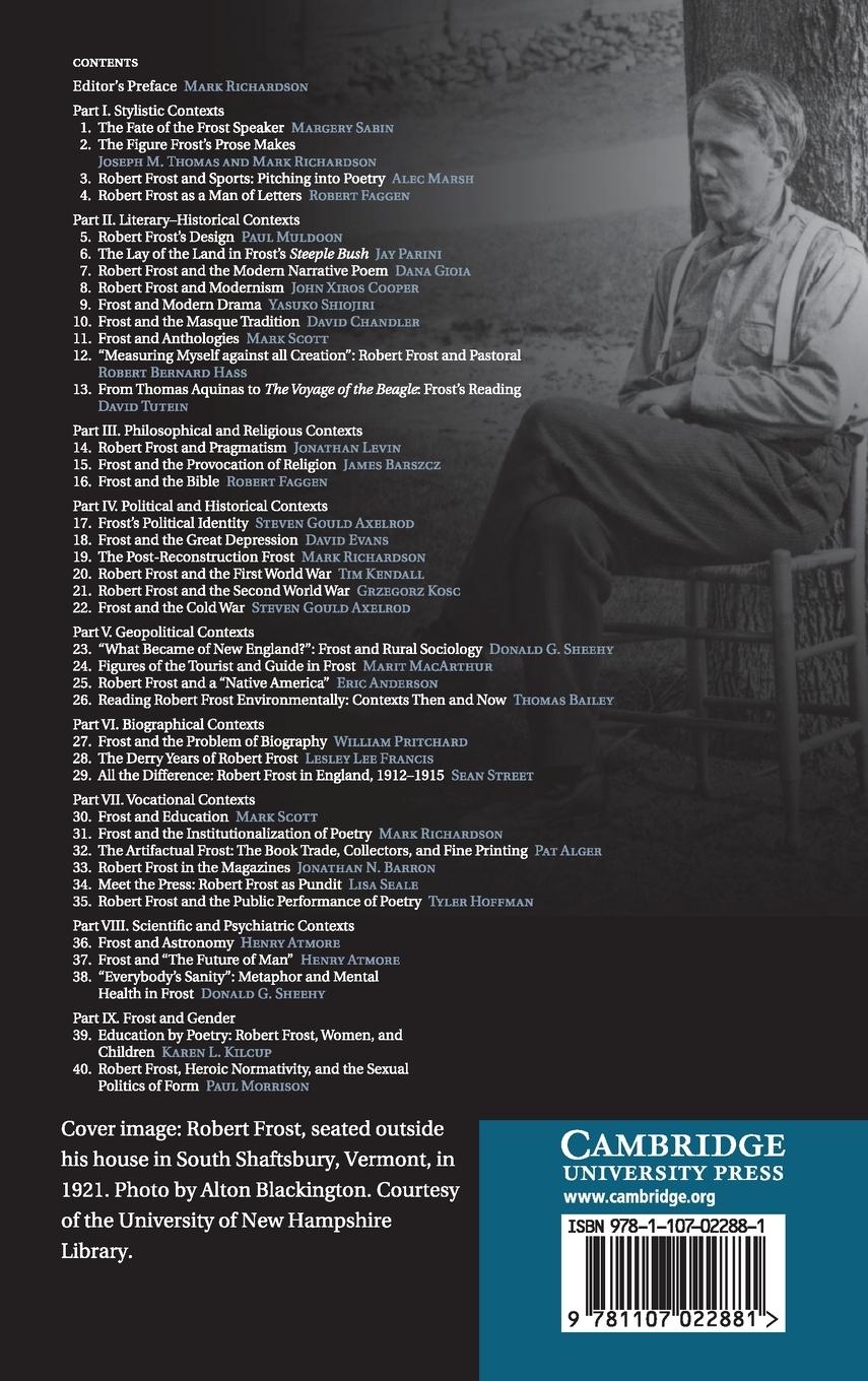 Rückseitencover Robert Frost in Context