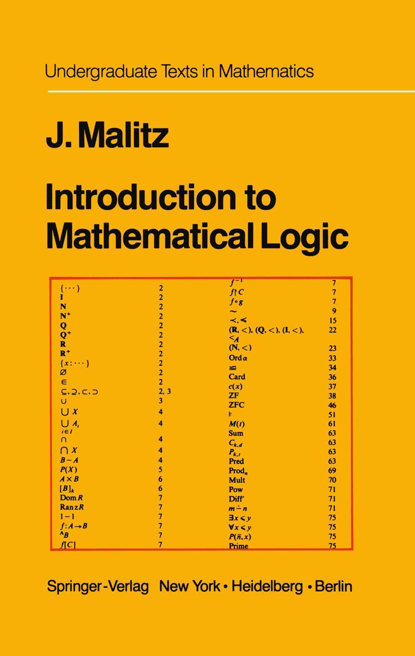 Vorderes Coverbild Introduction to Mathematical Logic