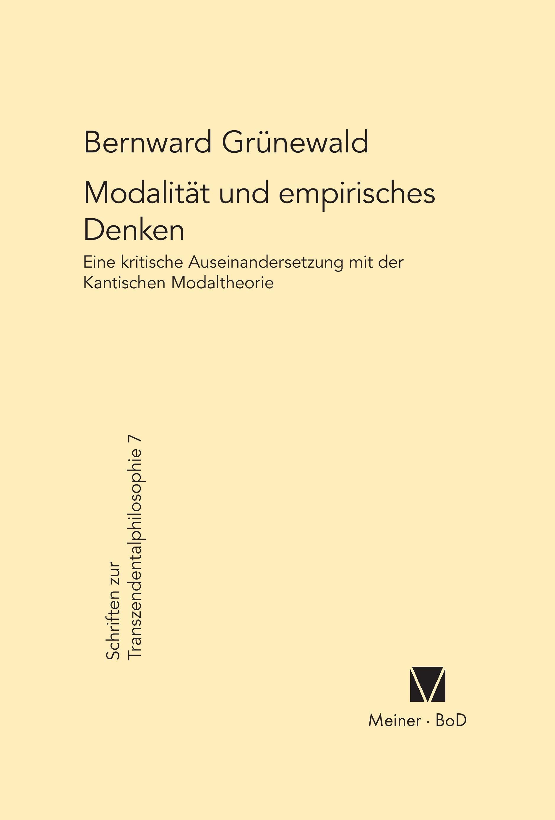 Vorderes Coverbild Modalität und empirisches Denken