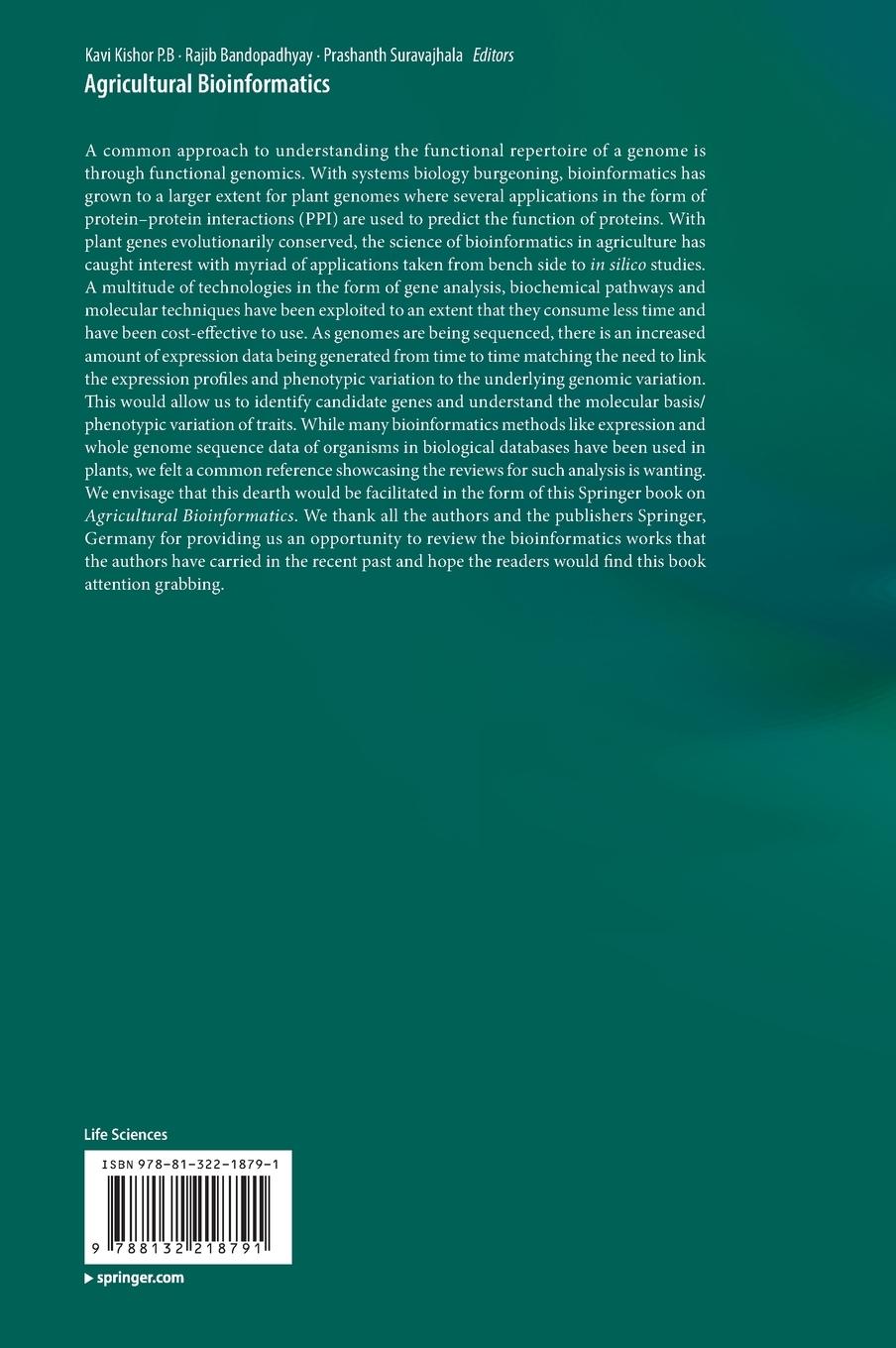 Rückseitencover Agricultural Bioinformatics