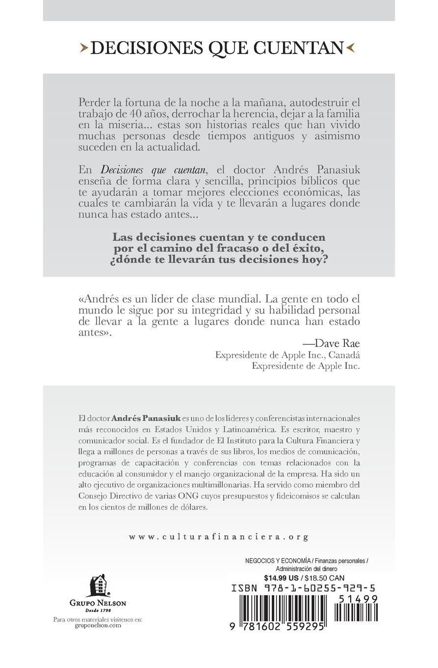 Rückseitencover El Decisiones que cuentan