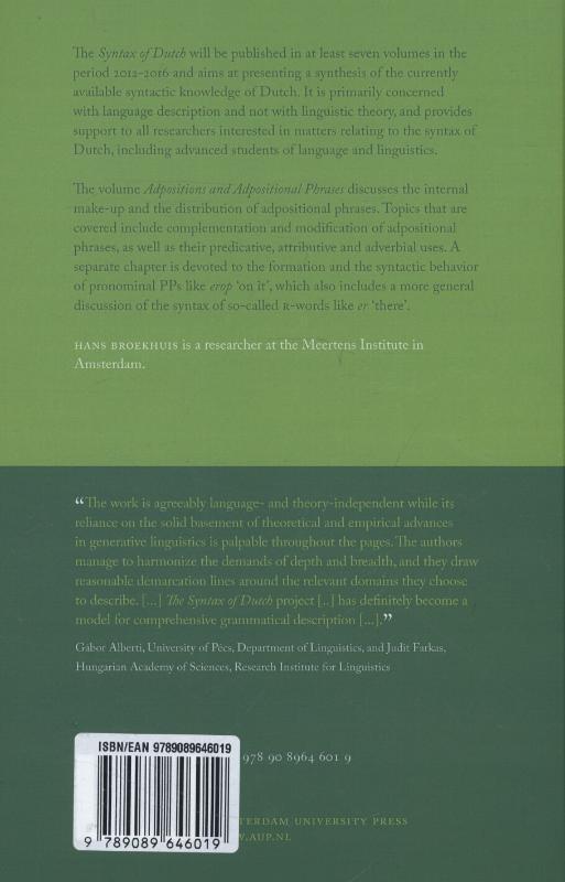 Rückseitencover Syntax of Dutch