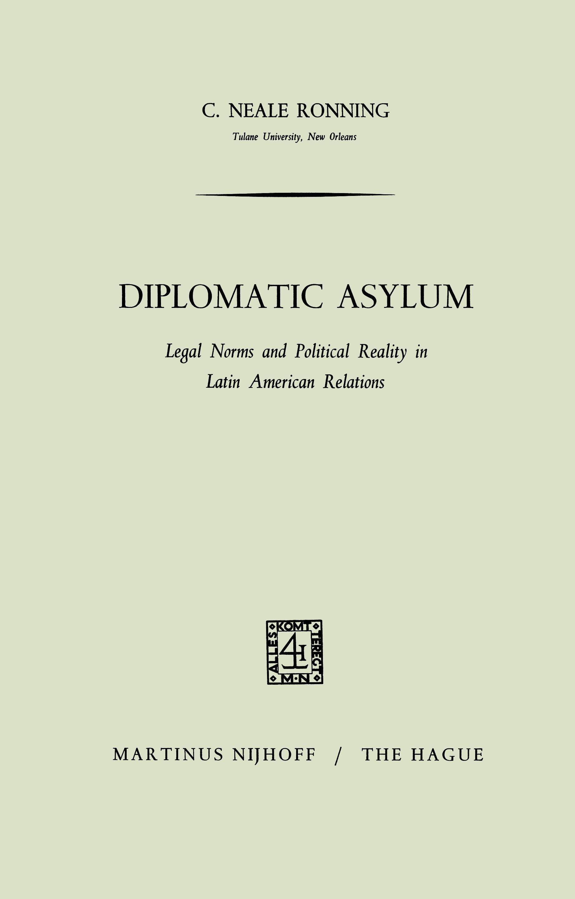 Vorderes Coverbild Diplomatic Asylum