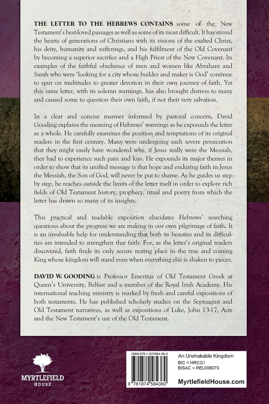 Rückseitencover An Unshakeable Kingdom