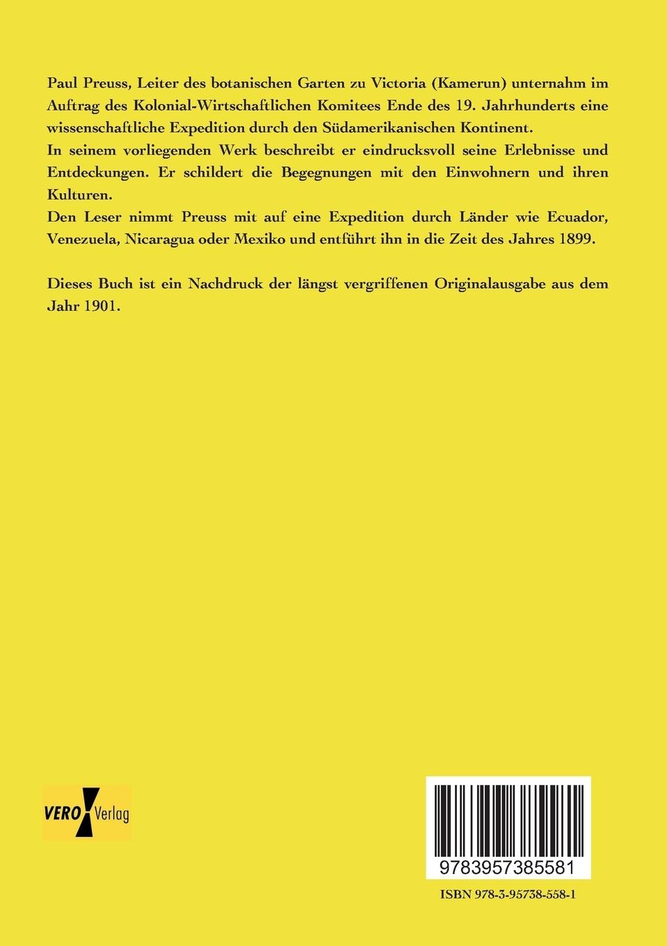 Rückseitencover Expedition nach Zentral- und Südamerika