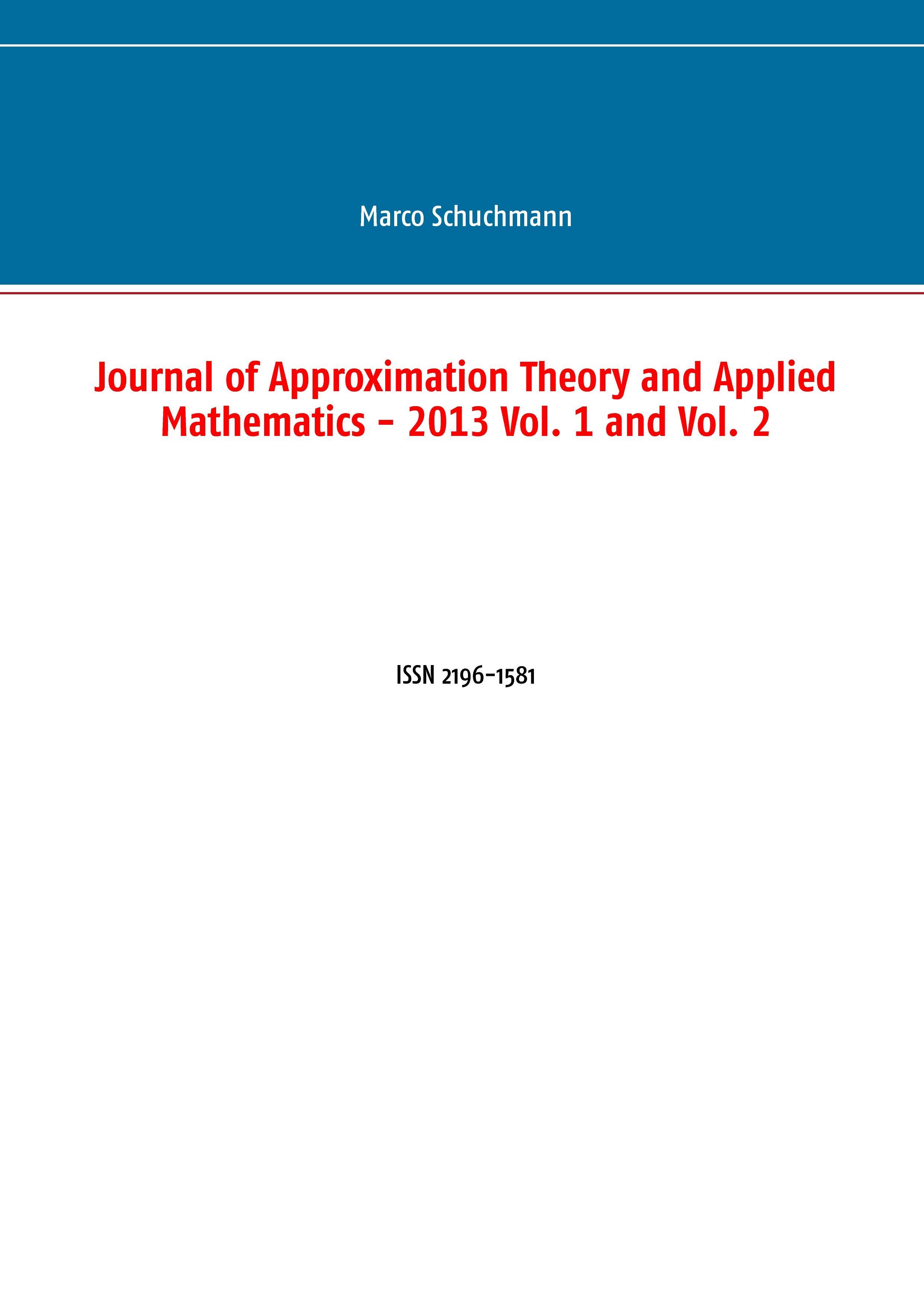 Vorderes Coverbild Journal of Approximation Theory and Applied Mathematics - 2013 Vol. 1 and Vol. 2