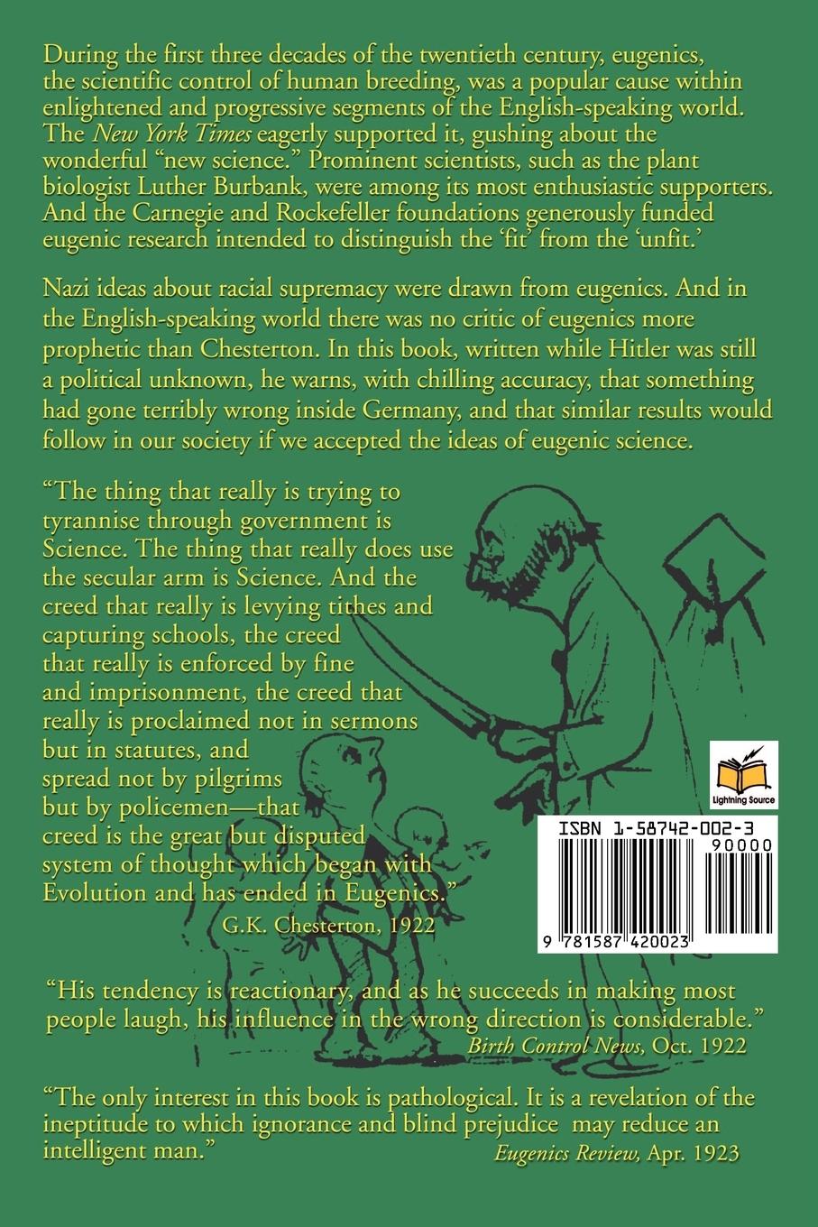 Rückseitencover Eugenics and Other Evils