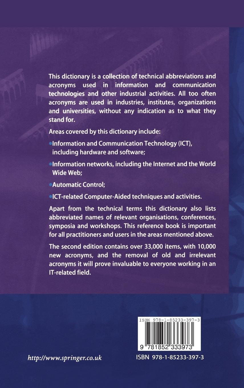 Rückseitencover Dictionary of Acronyms and Technical Abbreviations
