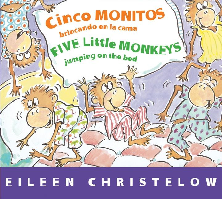 Vorderes Coverbild Five Little Monkeys Jumping on the Bed/Cinco Monitos Brincando En La Cama