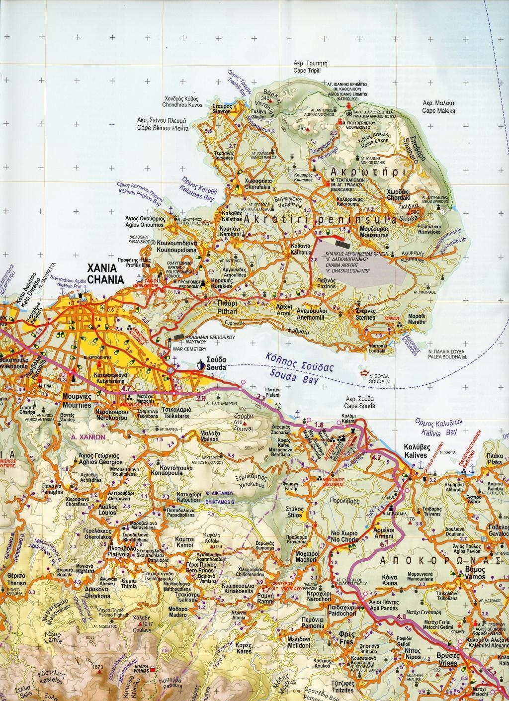 Beispielinhalt (Bild) Topografische Landkarte Griechenland 94 Chania (Kreta)  1 : 100 000