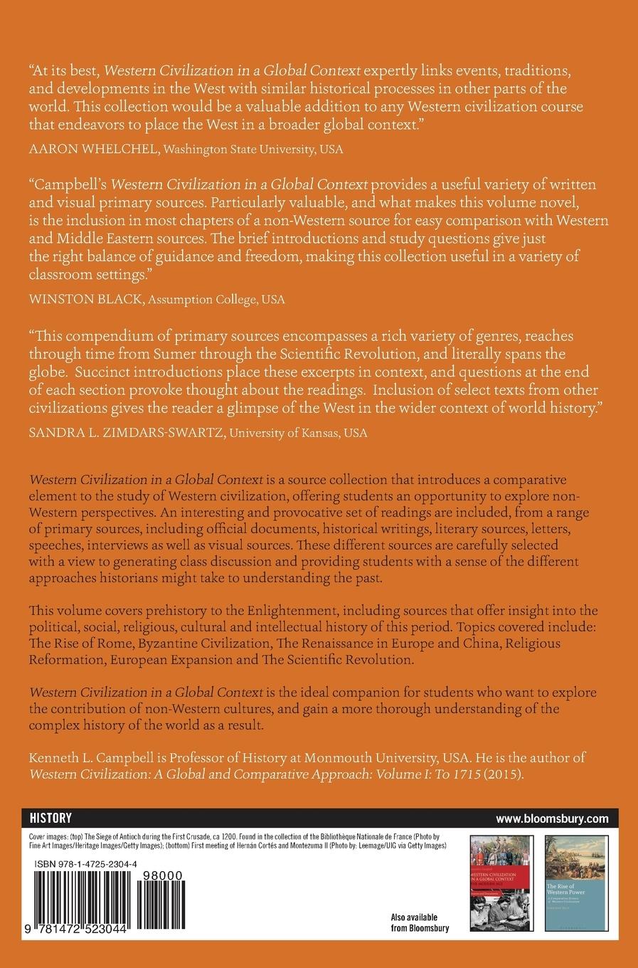 Rückseitencover Western Civilization in a Global Context