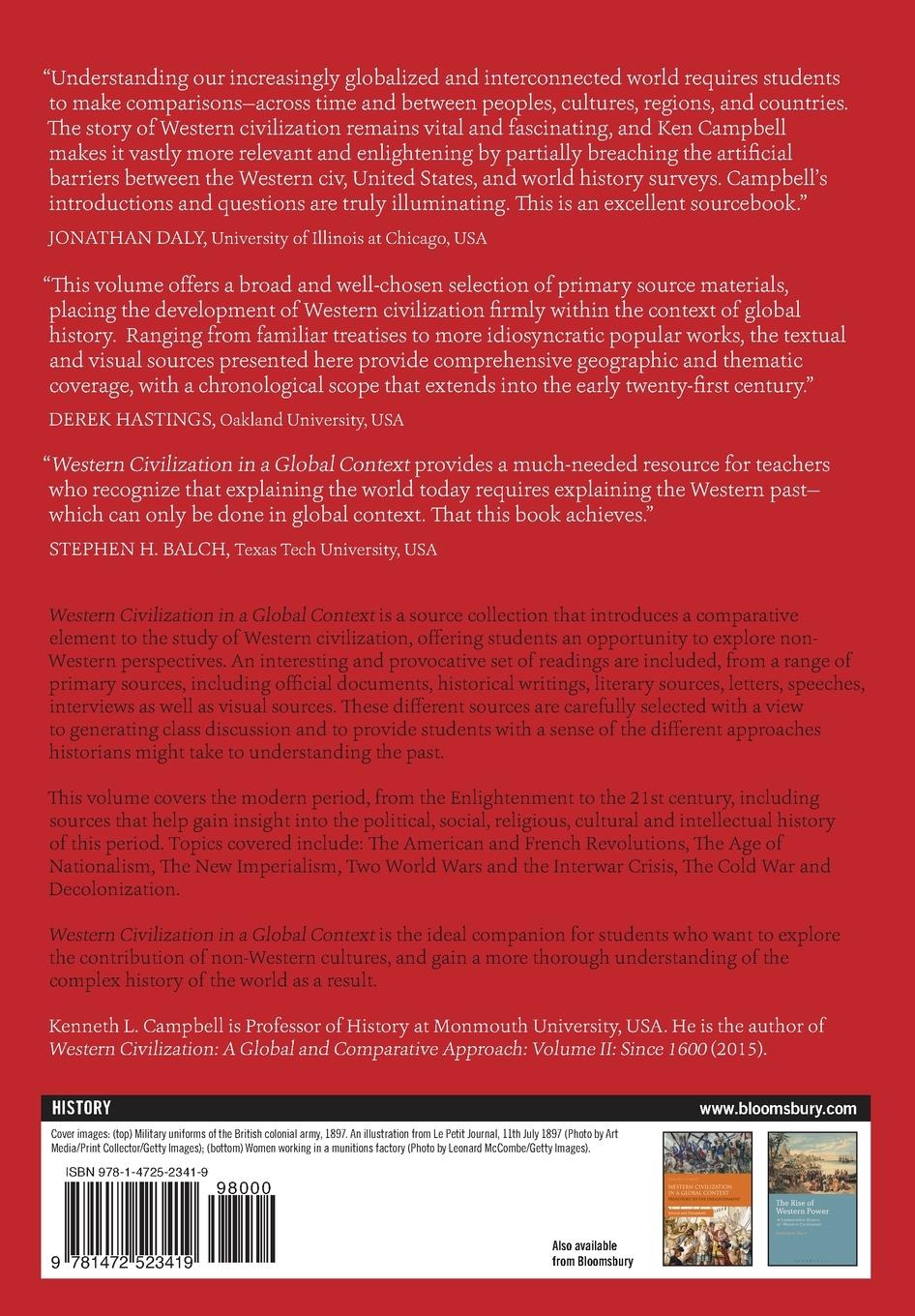 Rückseitencover Western Civilization in a Global Context