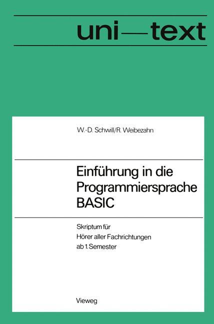 Vorderes Coverbild Einführung in die Programmiersprache BASIC