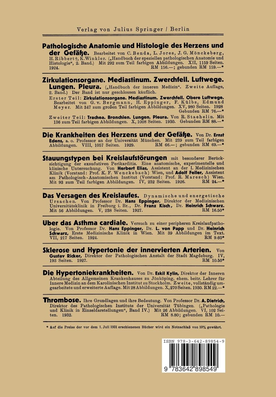 Rückseitencover Der Coronarkreislauf