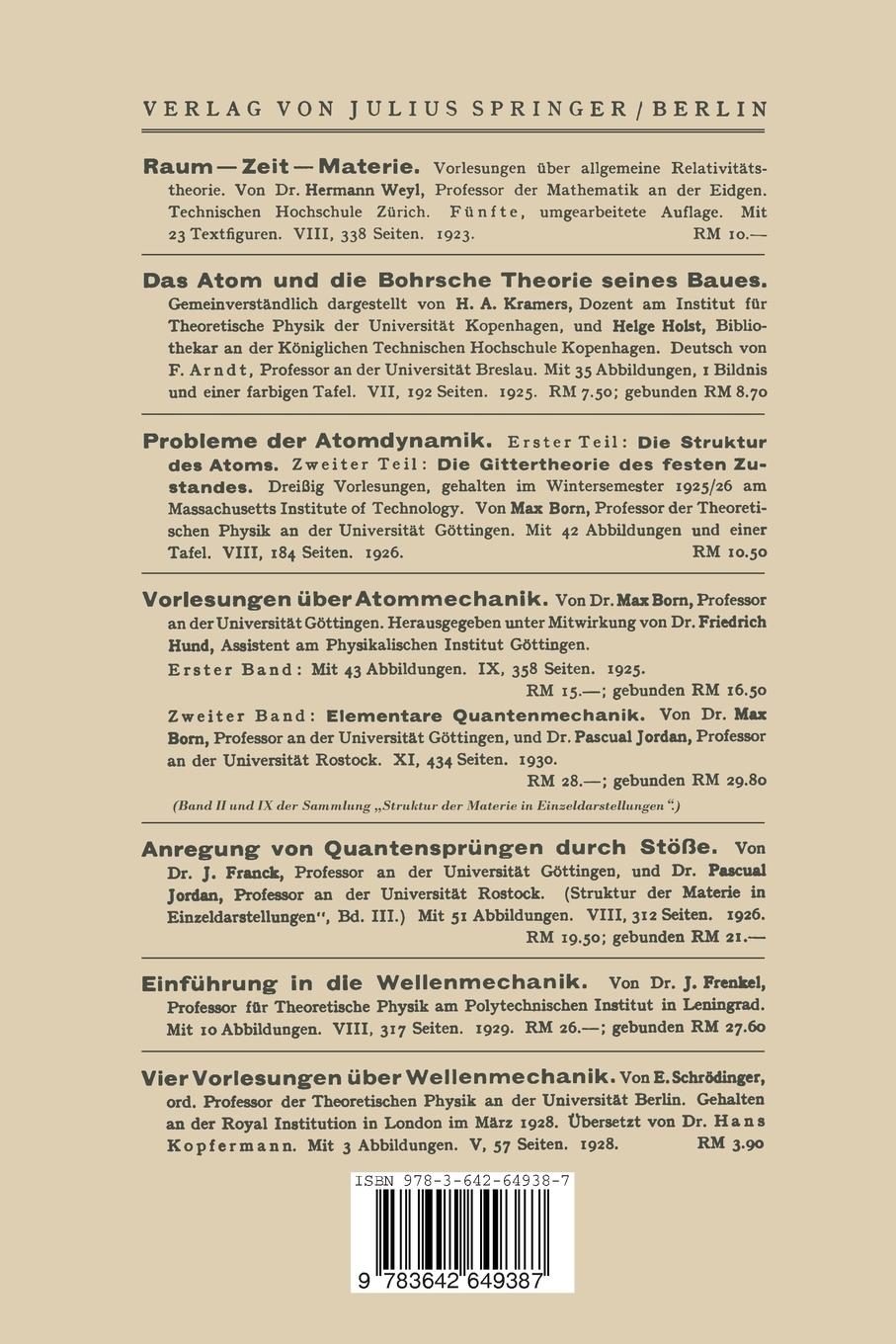 Rückseitencover Atomtheorie und Naturbeschreibung