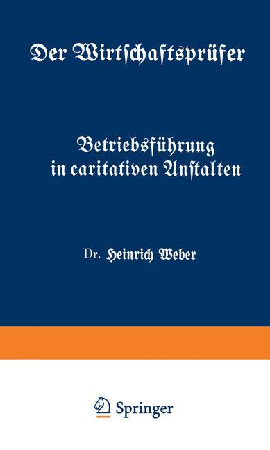 Vorderes Coverbild Betriebsführung in caritativen Anstalten