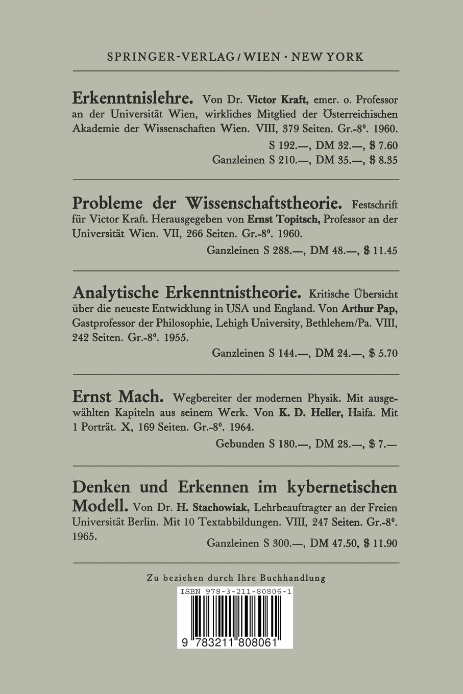Rückseitencover Die philosophischen Grundlagen der wissenschaftlichen Erkenntnis
