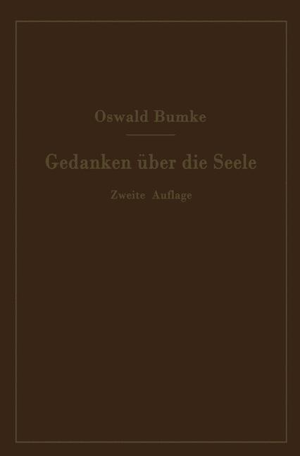 Vorderes Coverbild Gedanken über die Seele