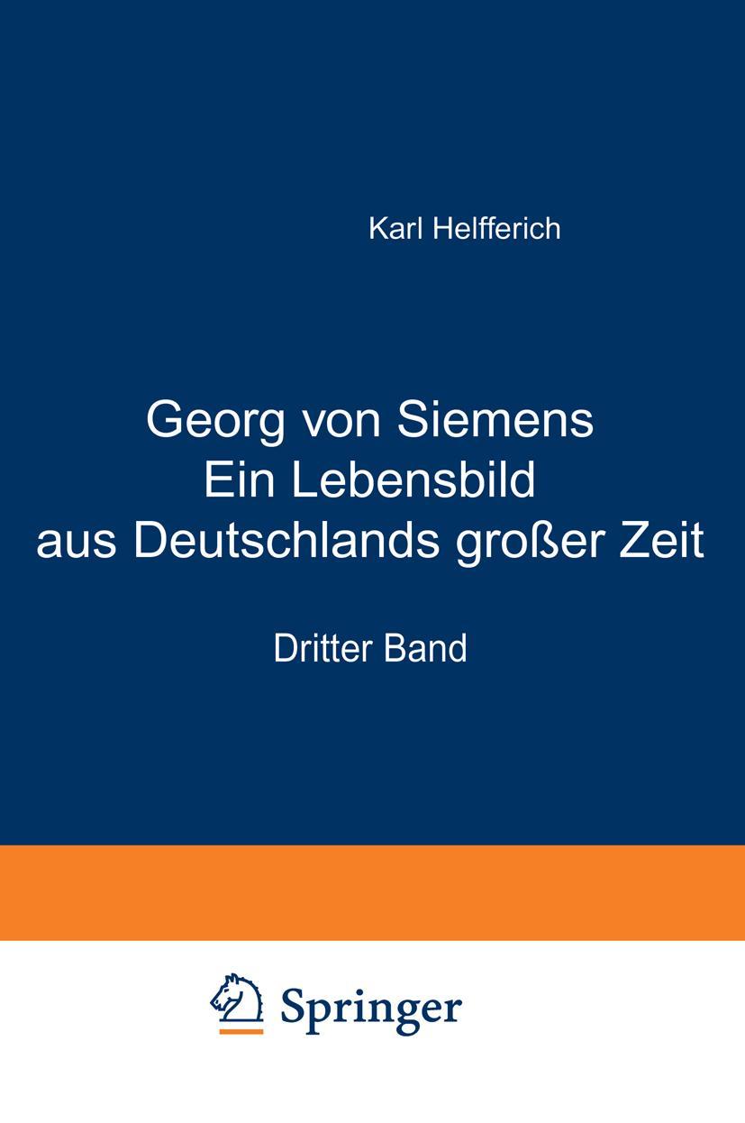Vorderes Coverbild Georg von Siemens Ein Lebensbild aus Deutschlands großer Zeit
