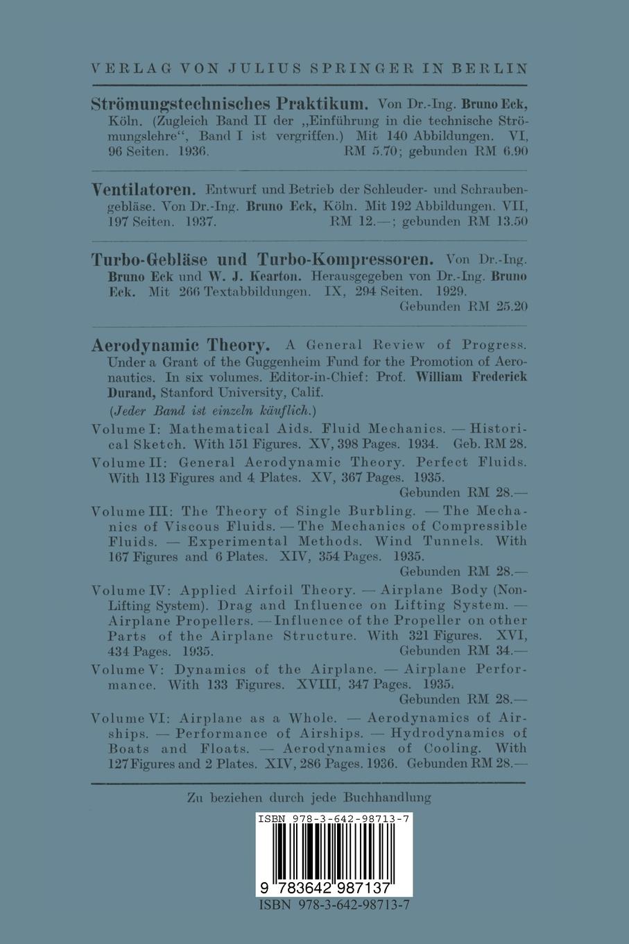 Rückseitencover Technische Strömungslehre