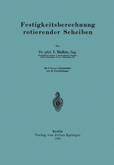 Vorderes Coverbild Festigkeitsberechnung rotierender Scheiben