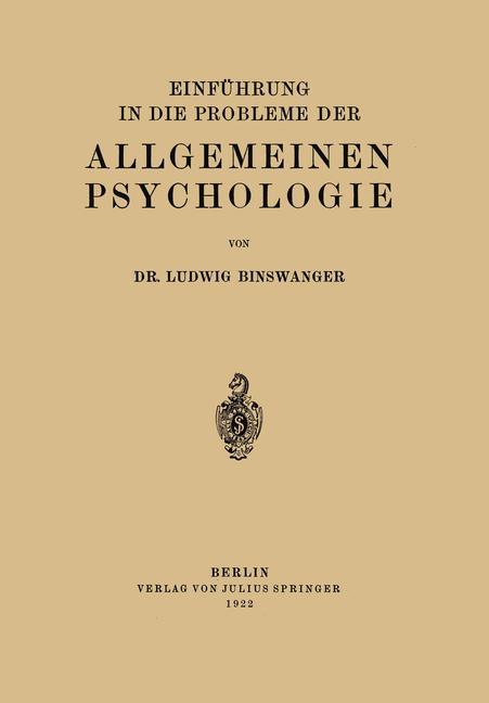 Vorderes Coverbild Einführung in die Probleme der Allgemeinen Psychologie