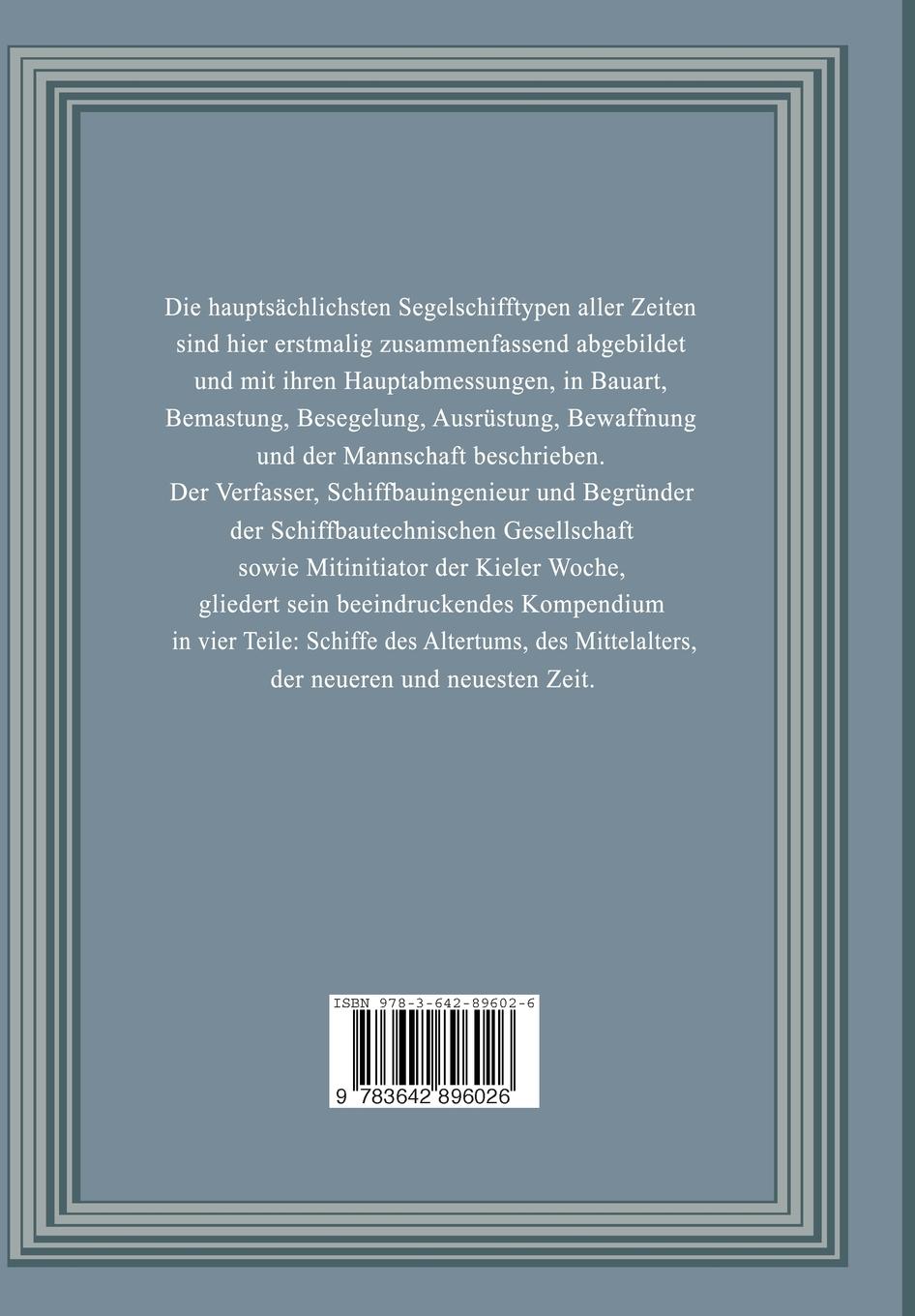 Rückseitencover Geschichte der Segelschiffe