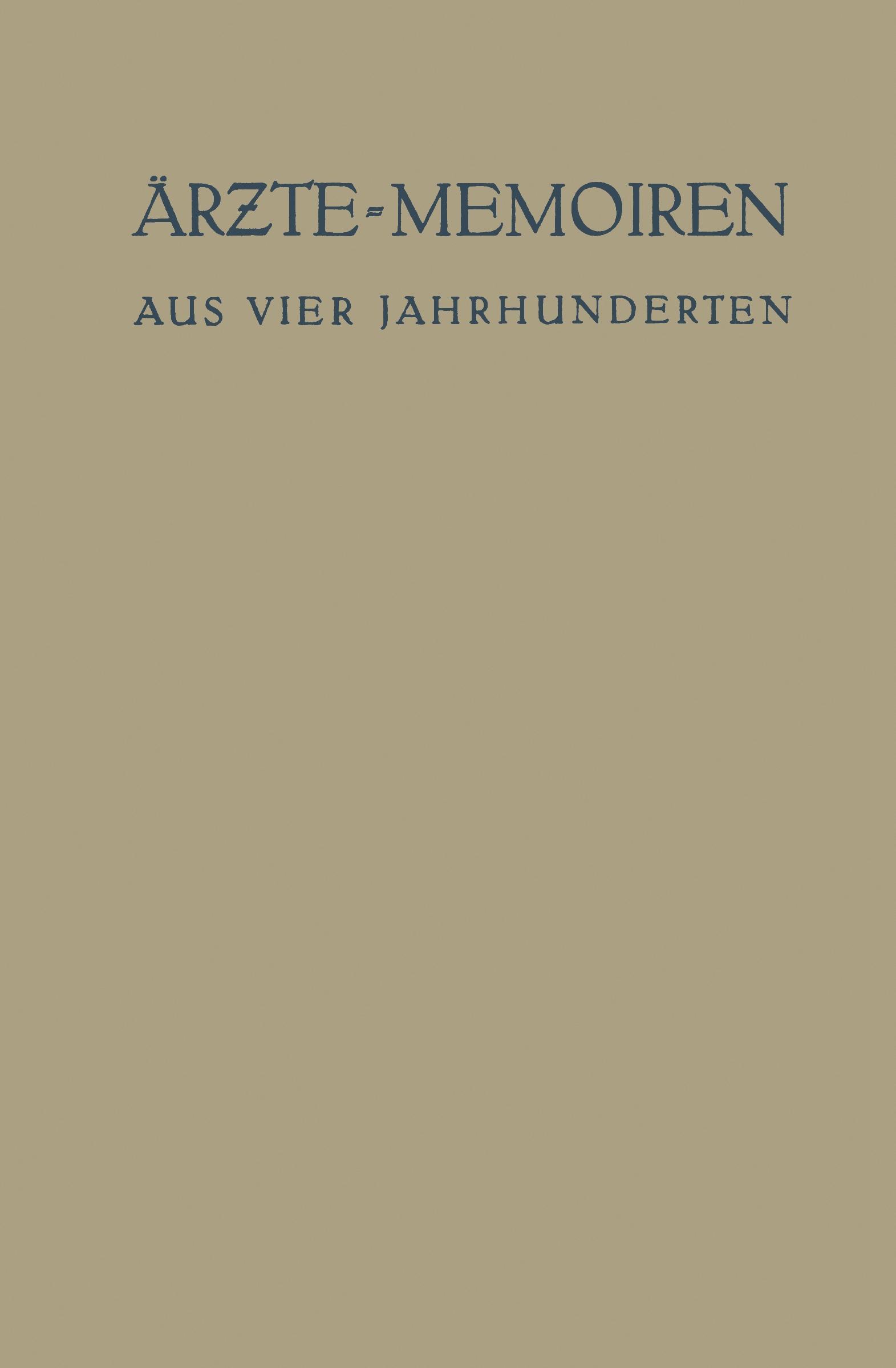 Vorderes Coverbild Ärzte-Memoiren