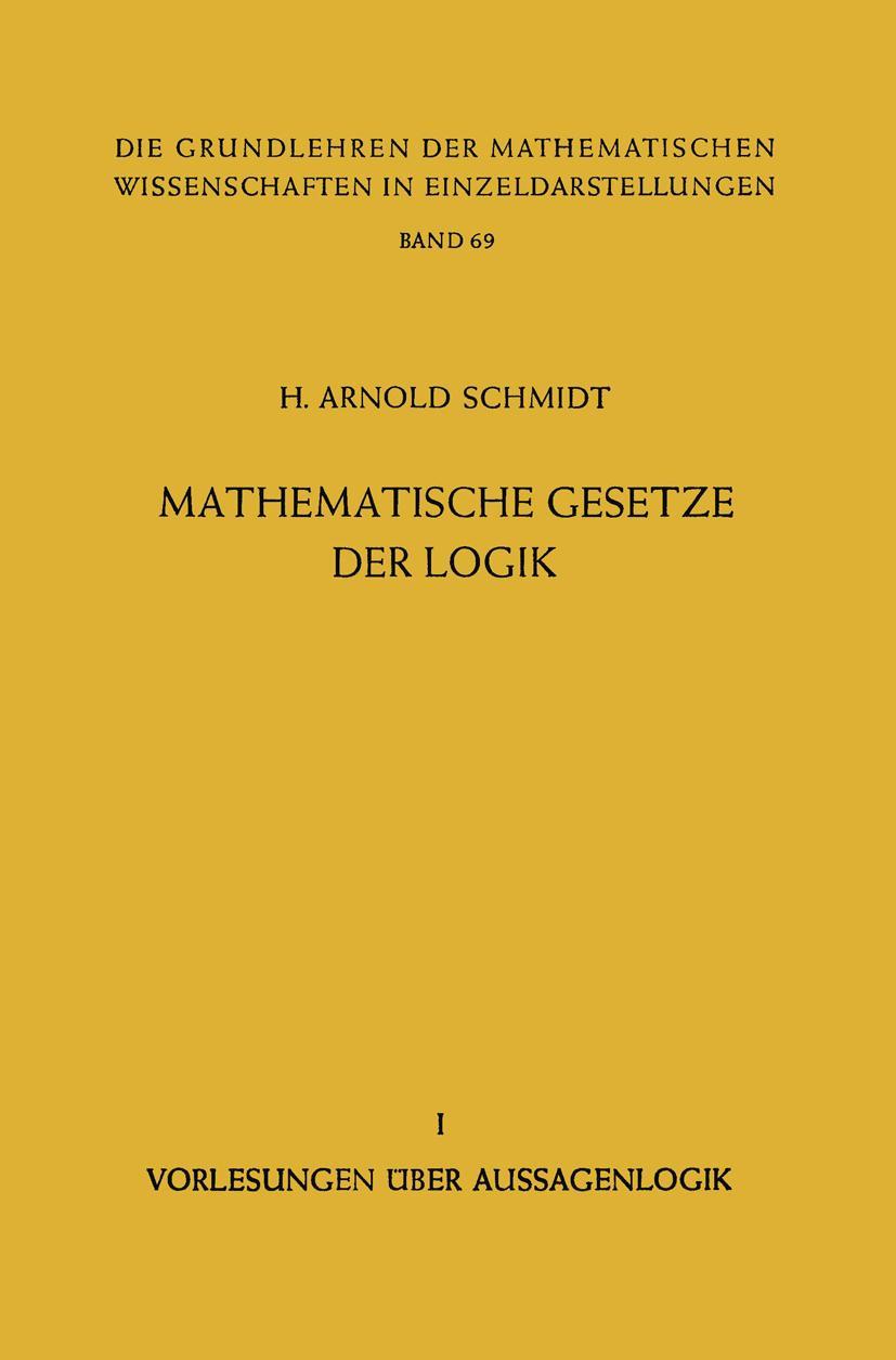 Vorderes Coverbild Mathematische Gesetze der Logik I