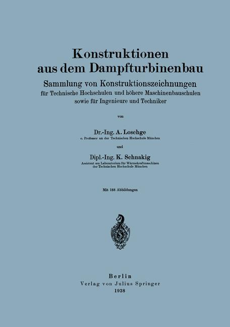 Vorderes Coverbild Konstruktionen aus dem Dampfturbinenbau
