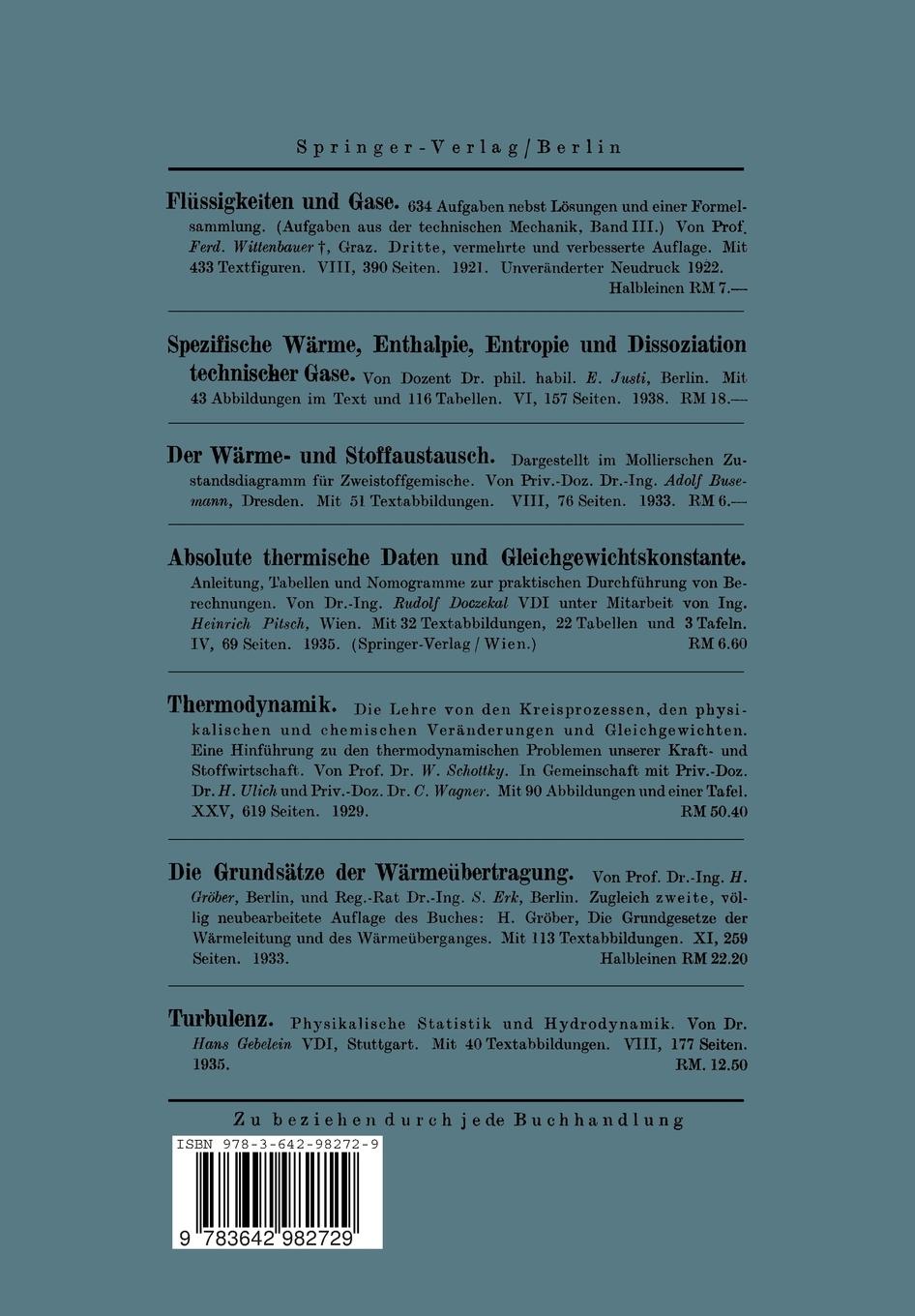 Rückseitencover Theoretische Einführung in die Gasdynamik