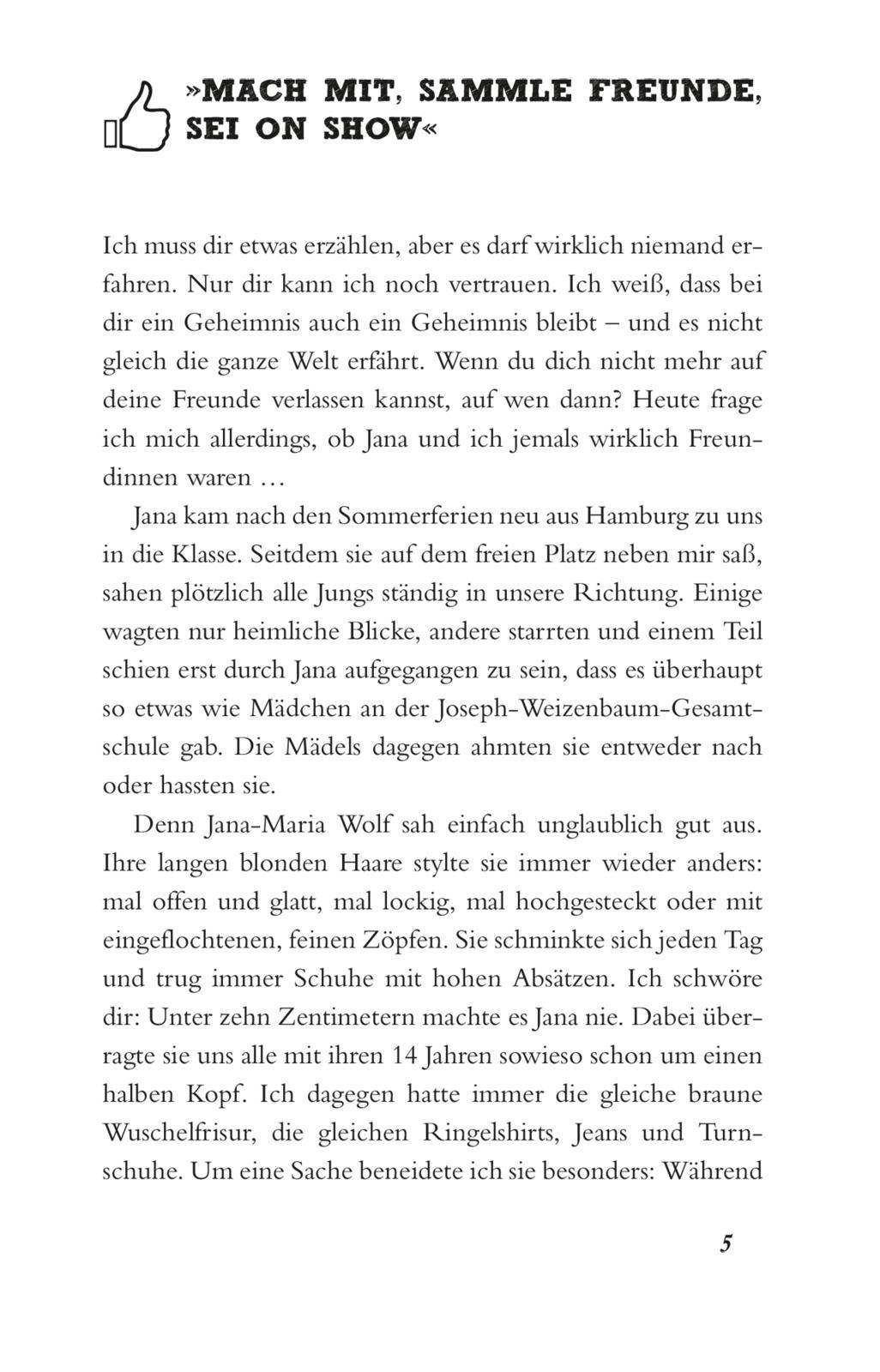 Beispielinhalt (Bild) Like me. Jeder Klick zählt