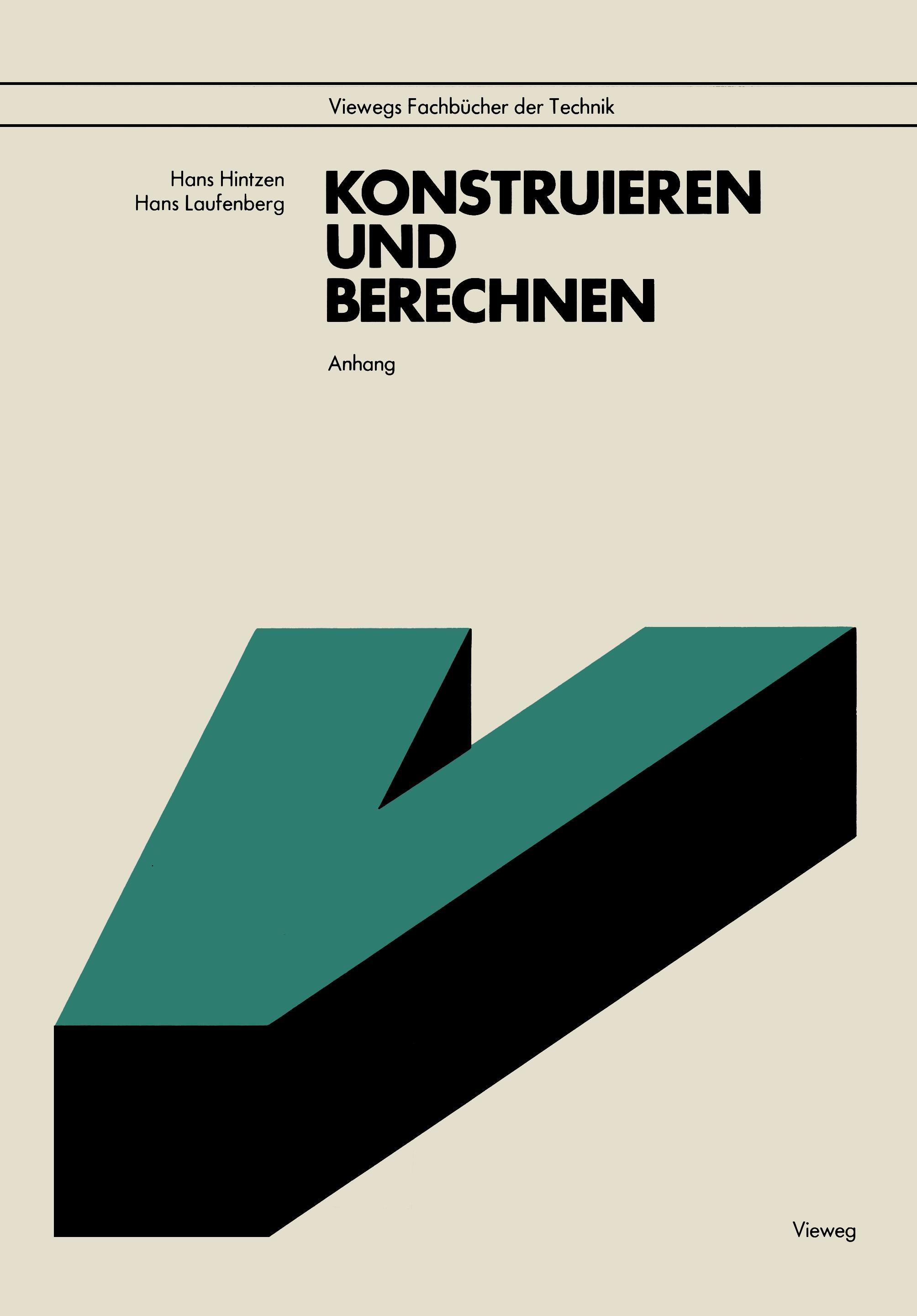 Vorderes Coverbild Anhang zu Konstruieren und Berechnen