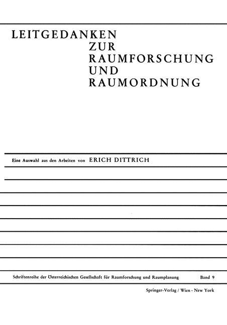 Vorderes Coverbild Leitgedanken Zur Raumforschung und Raumordnung