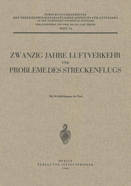 Vorderes Coverbild Zwanzig Jahre Luftverkehr und Probleme des Streckenflugs