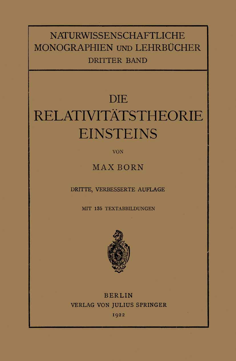 Vorderes Coverbild Die Relativitätstheorie Einsteins und Ihre Physikalischen Grundlagen
