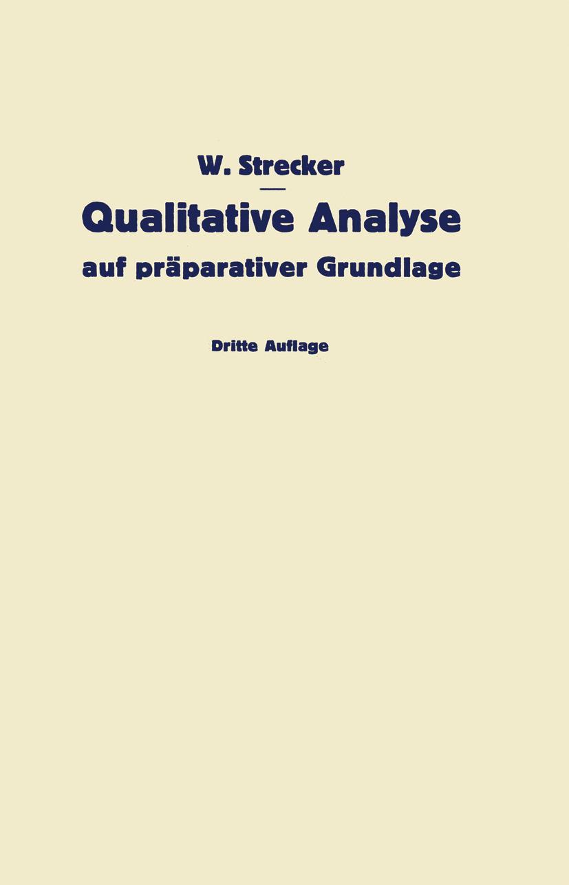 Vorderes Coverbild Qualitative Analyse auf präparativer Grundlage