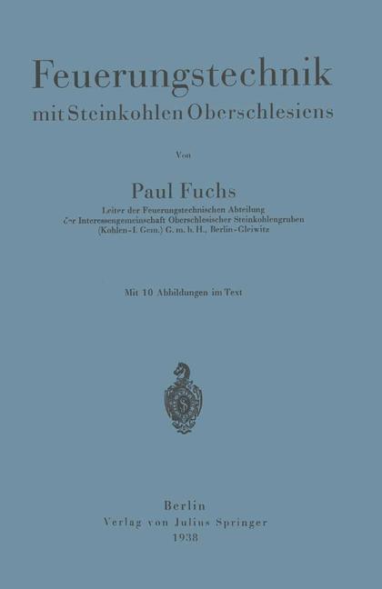 Vorderes Coverbild Feuerungstechnik mit Steinkohlen Oberschlesiens